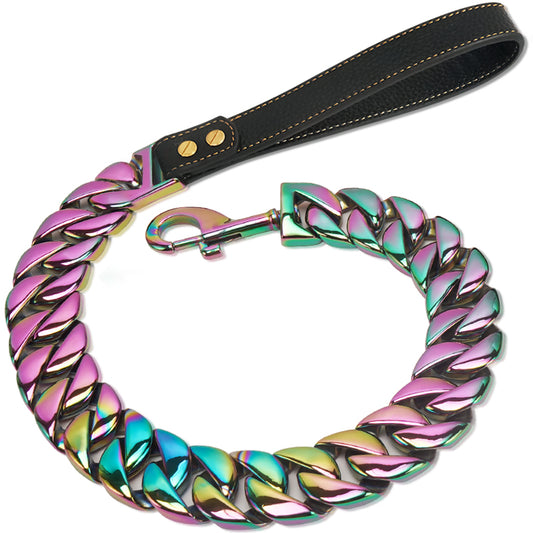 Lux Stainless Steel Cuban Link “Dog Leash”