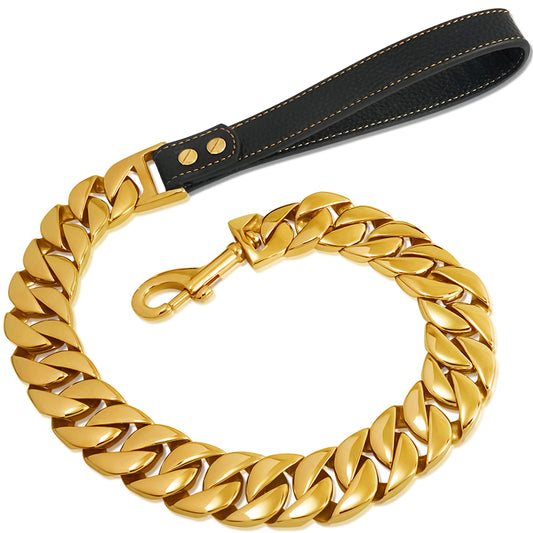 Lux Stainless Steel Cuban Link “Dog Leash”