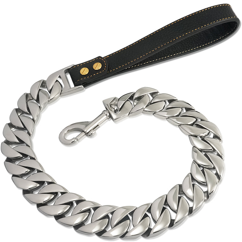 Lux Stainless Steel Cuban Link “Dog Leash”
