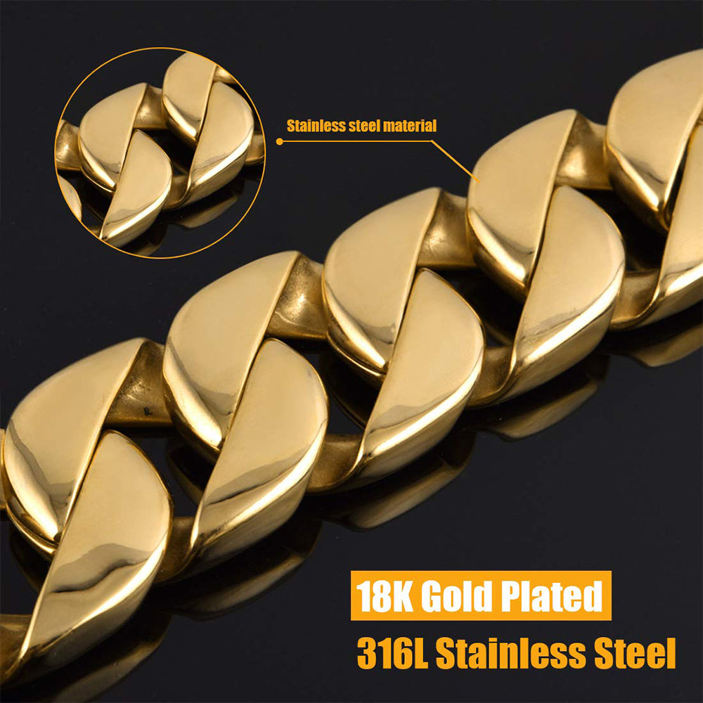 Lux Stainless Steel Cuban Link “Dog Leash”