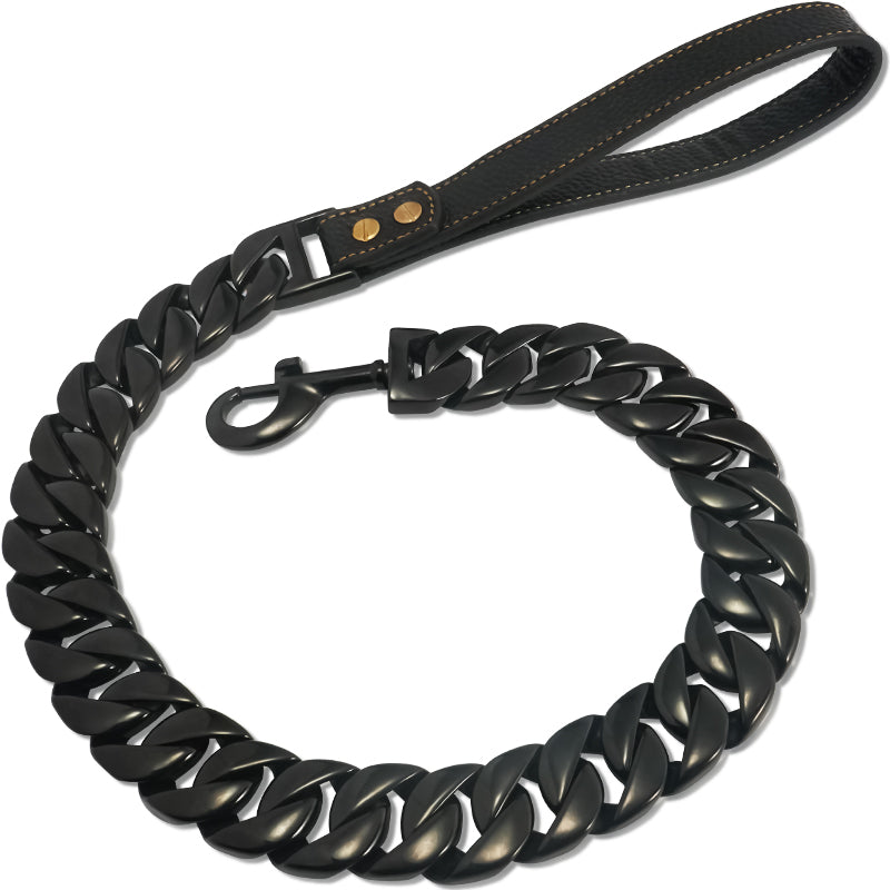 Lux Stainless Steel Cuban Link “Dog Leash”