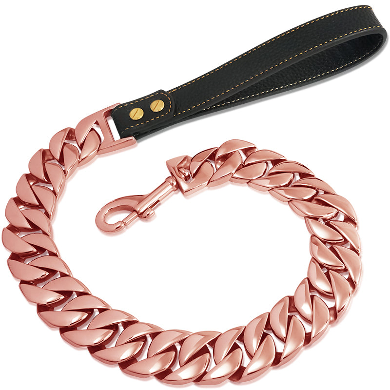 Lux Stainless Steel Cuban Link “Dog Leash”